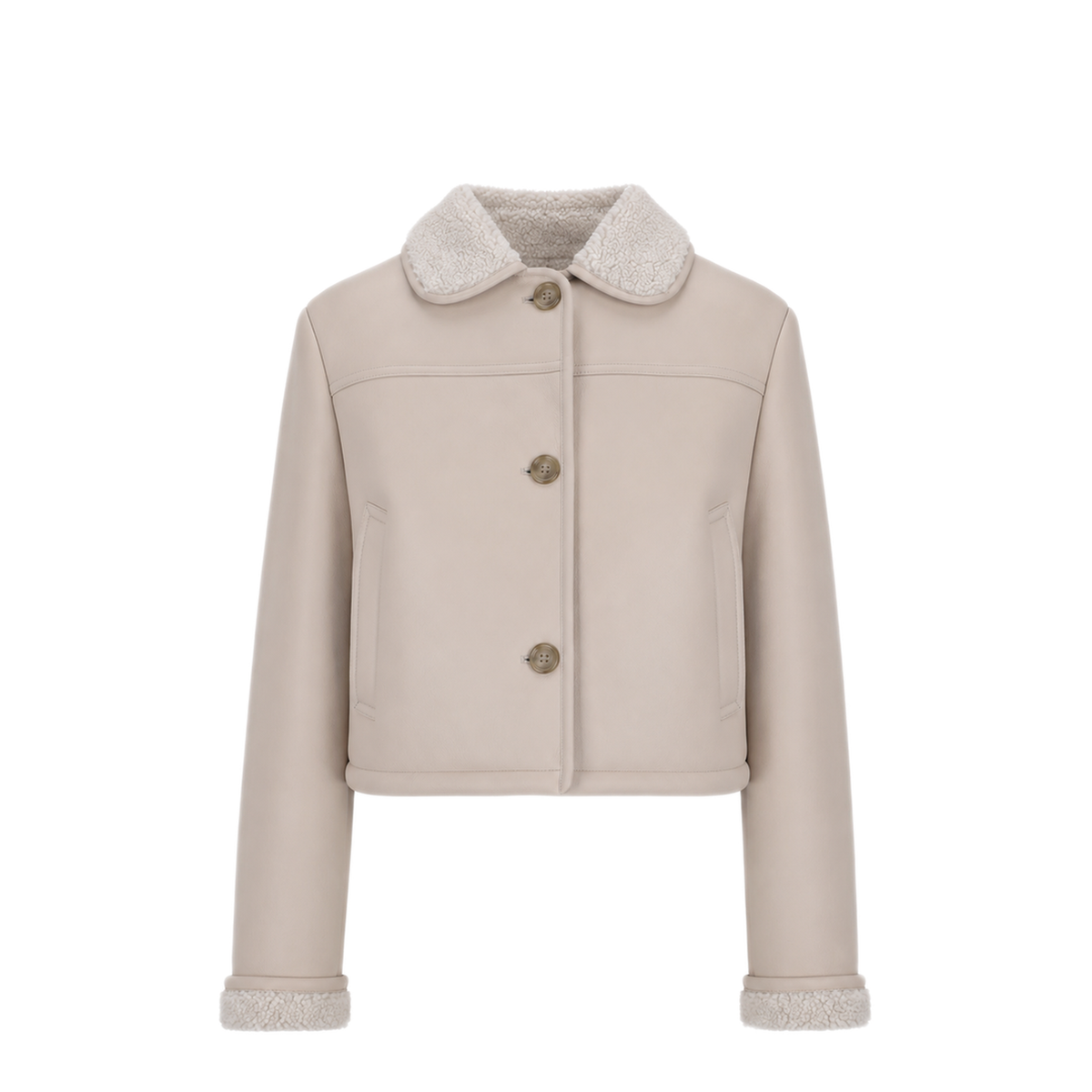 MAYFEYR - LA ROSE - White Nappa Leather Jacket - 1483BIANCONAPPAA