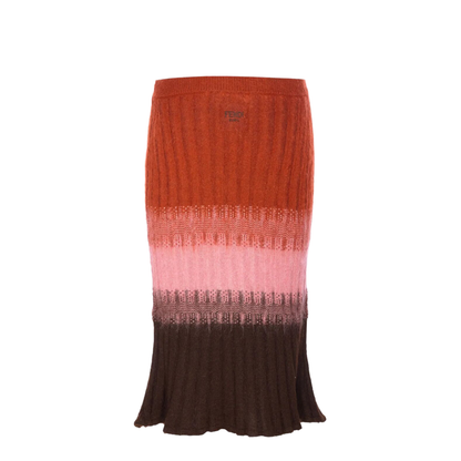 MAYFEYR - Fendi - Gradient Mohair And Wool High-Waisted Midi Skirt - FZQ994AYLT