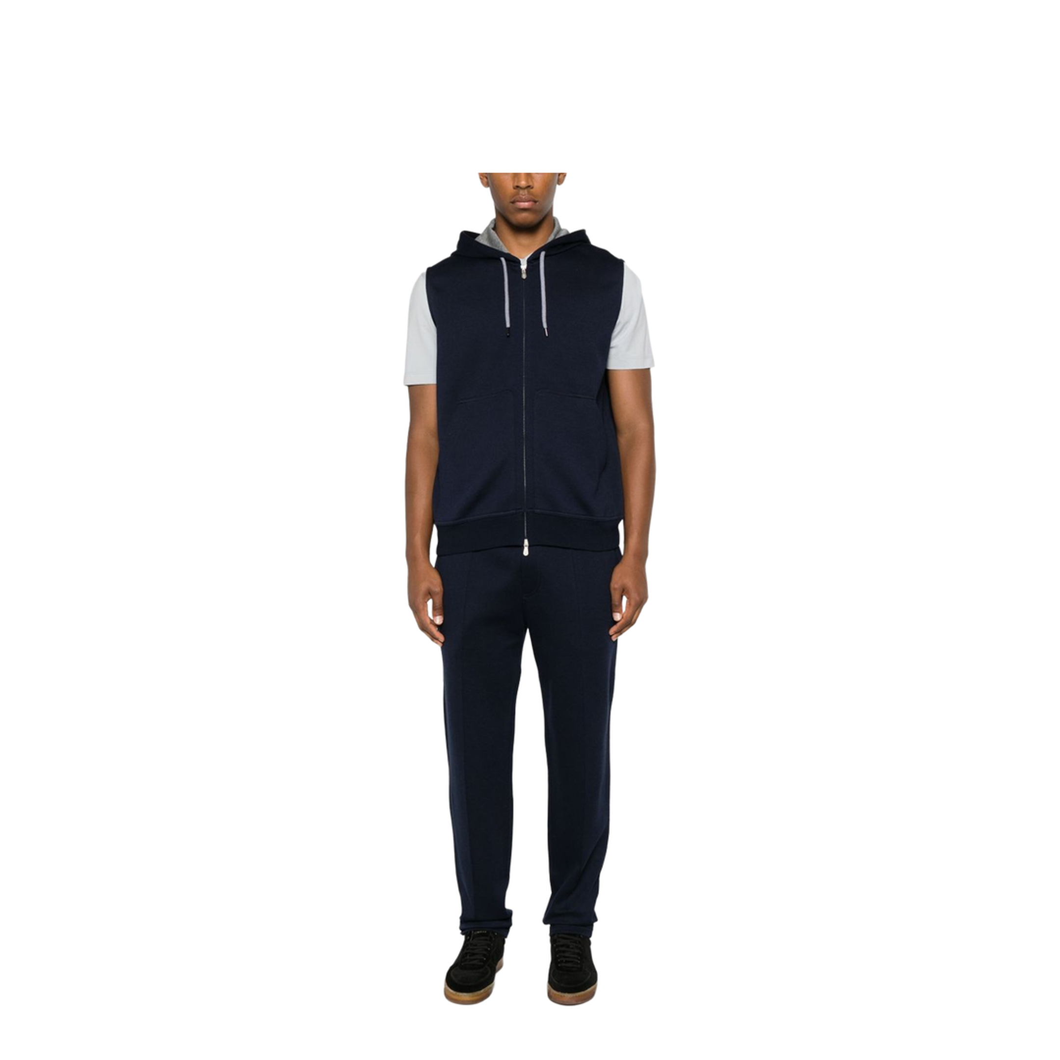 Sleeveless Sweatshirt With Zipper And Hood