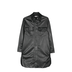 Faux-Leather Overshirt