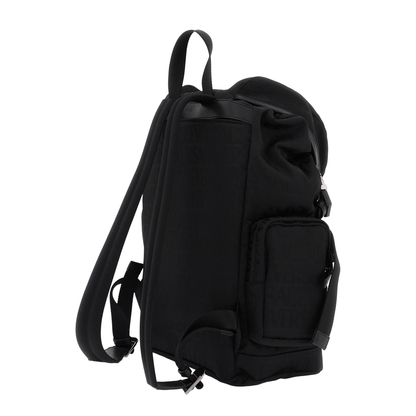 All Over Logo Nylon Backpack - Black