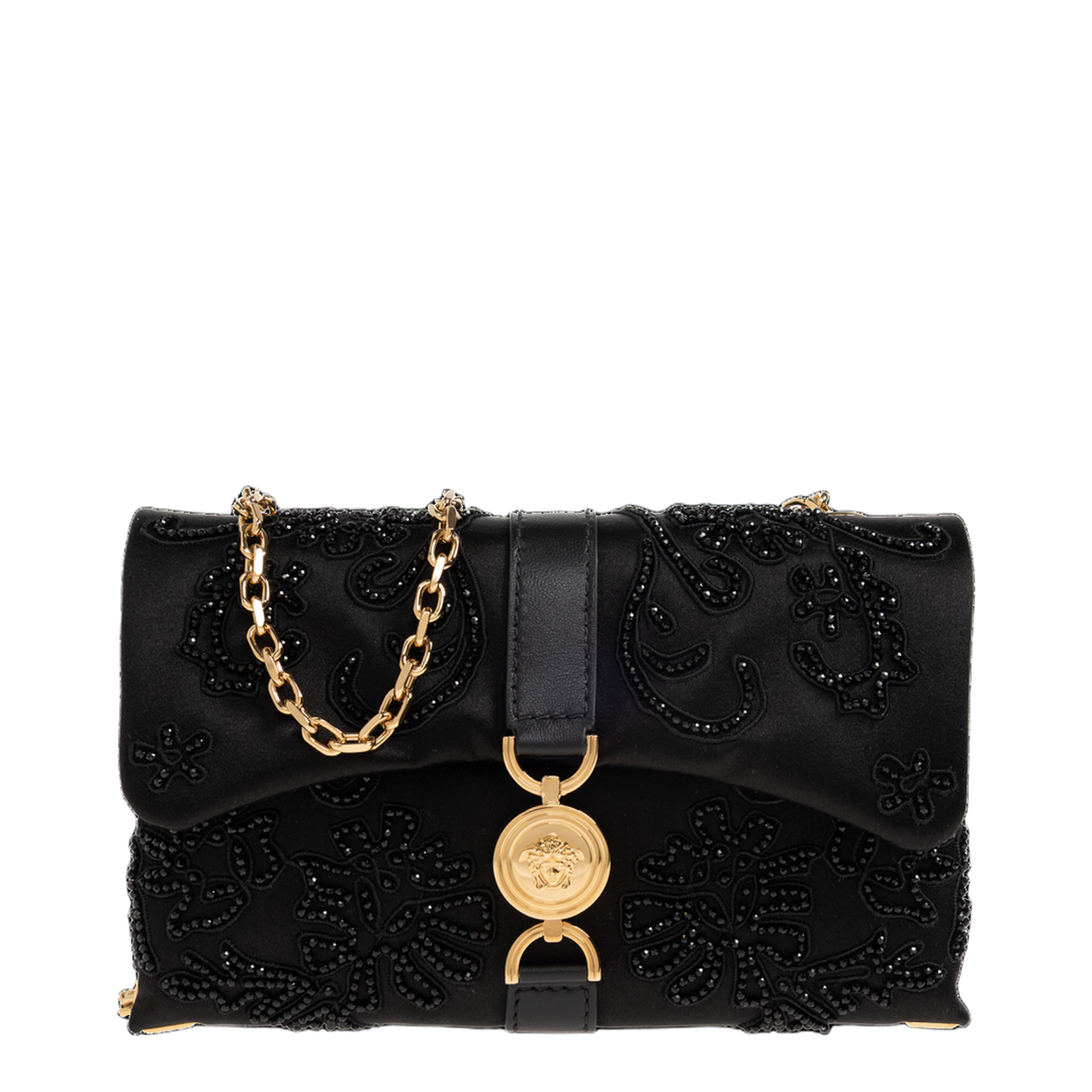 Kleio Mini Satin Mini Bag - Black/Gold
