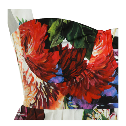 Bouquet Print Poplin Dress