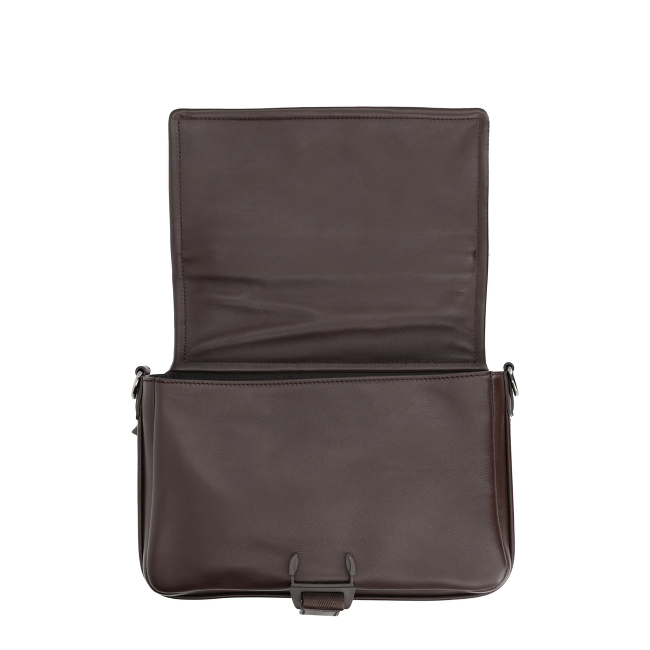 Flux Calf Leather Messenger Bag - Chocolate Brown