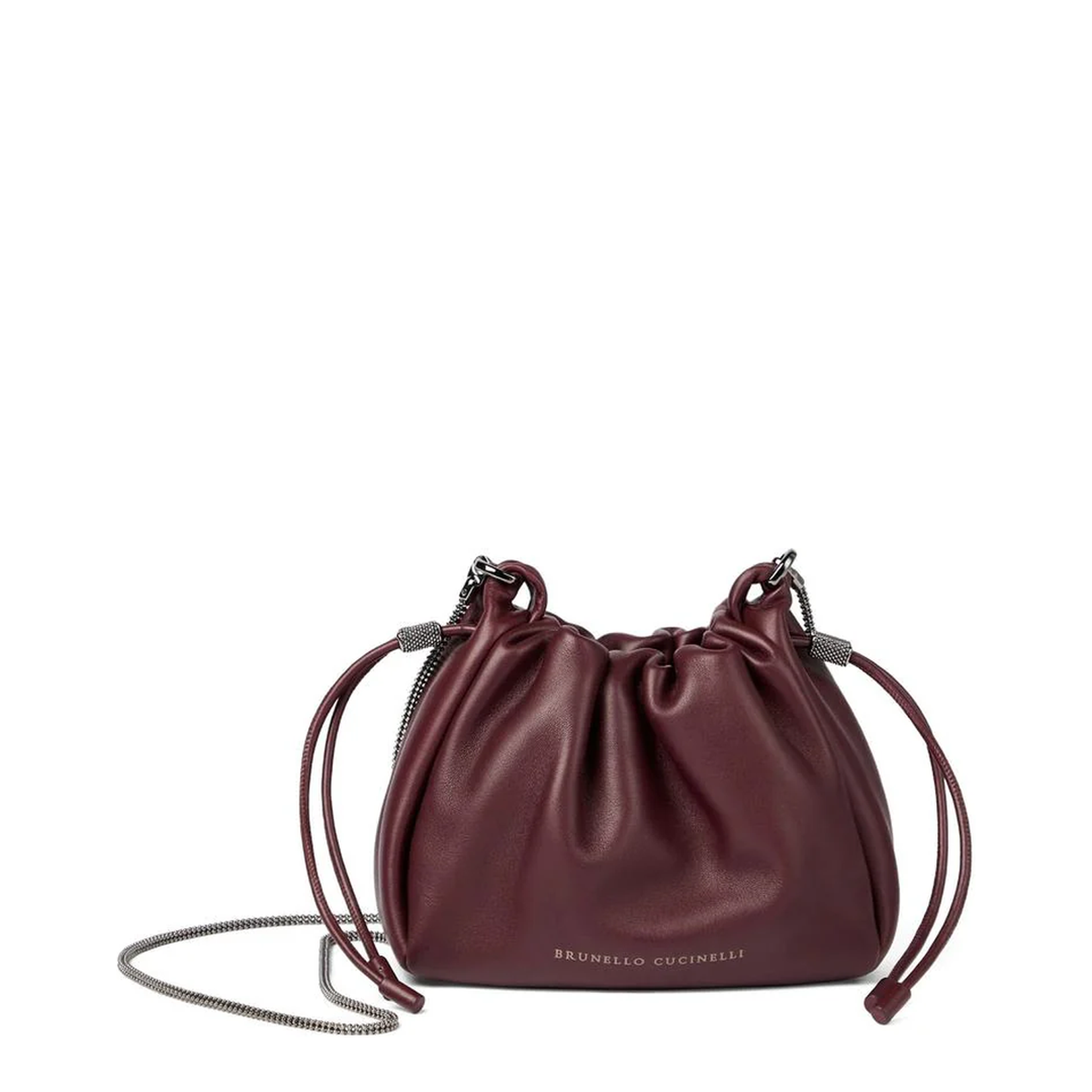 Drawstring Closure Chain Strap Bag