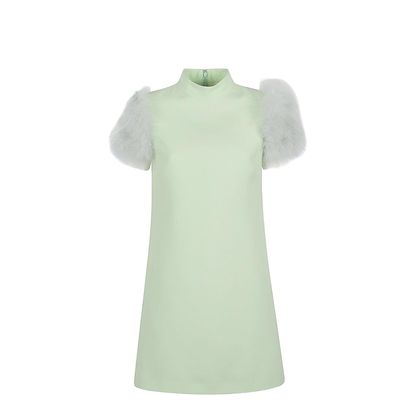 Feathered Wool And Silk Dress