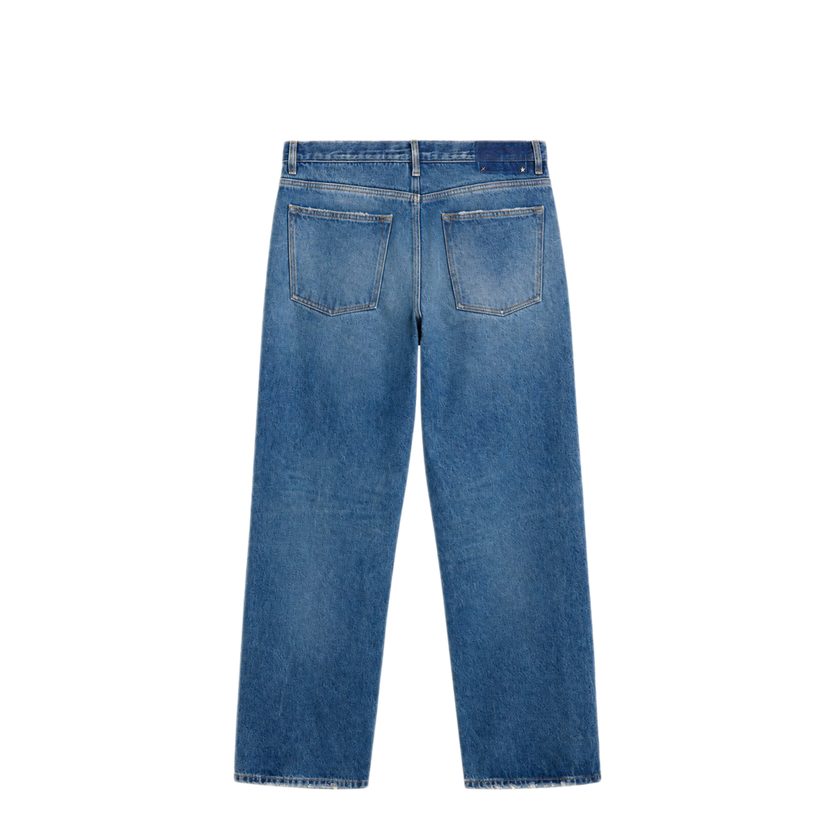 Blue Medium Wash Loose Jeans