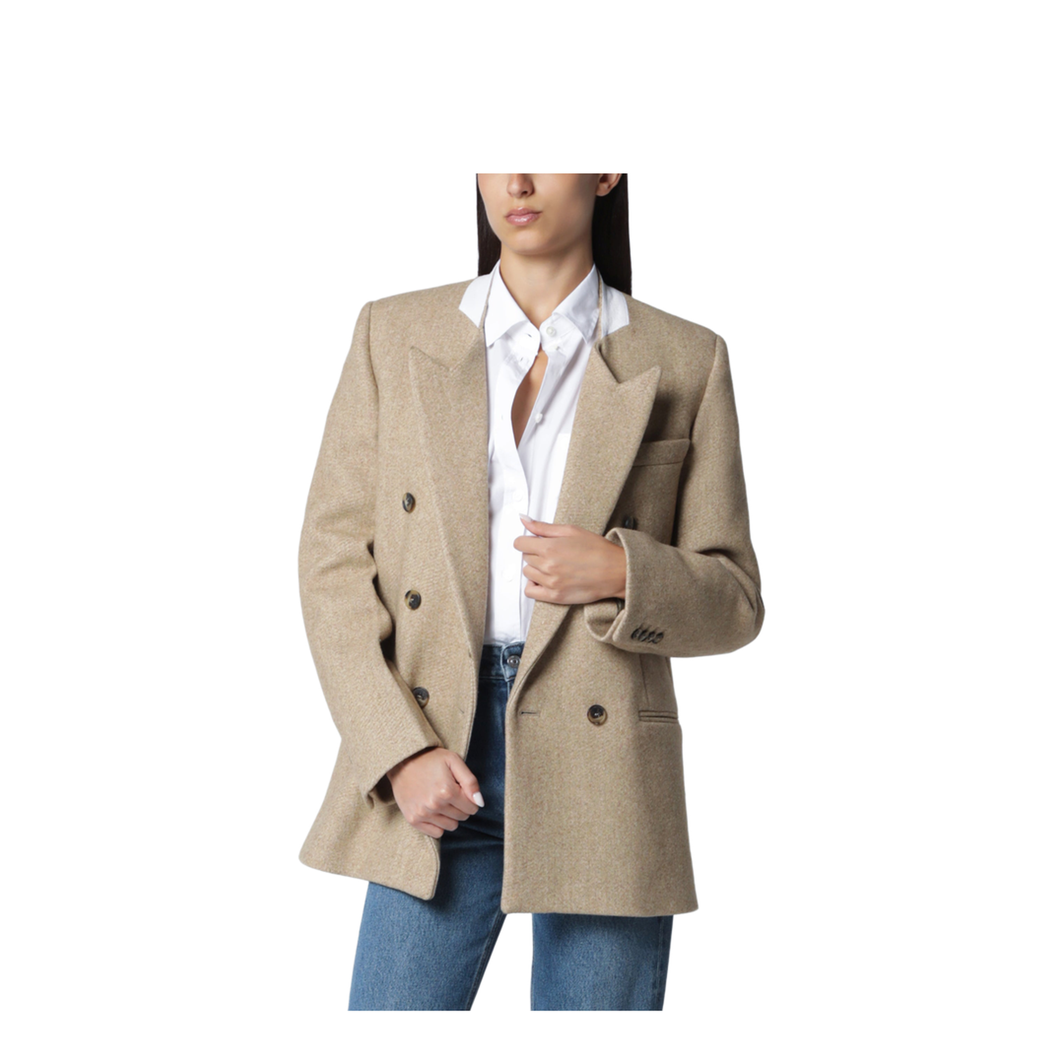 MAYFEYR - Victoria Beckham - Beatrice Double-Breasted Jacket In Camel Wool - 1326WJK007353CWOCM