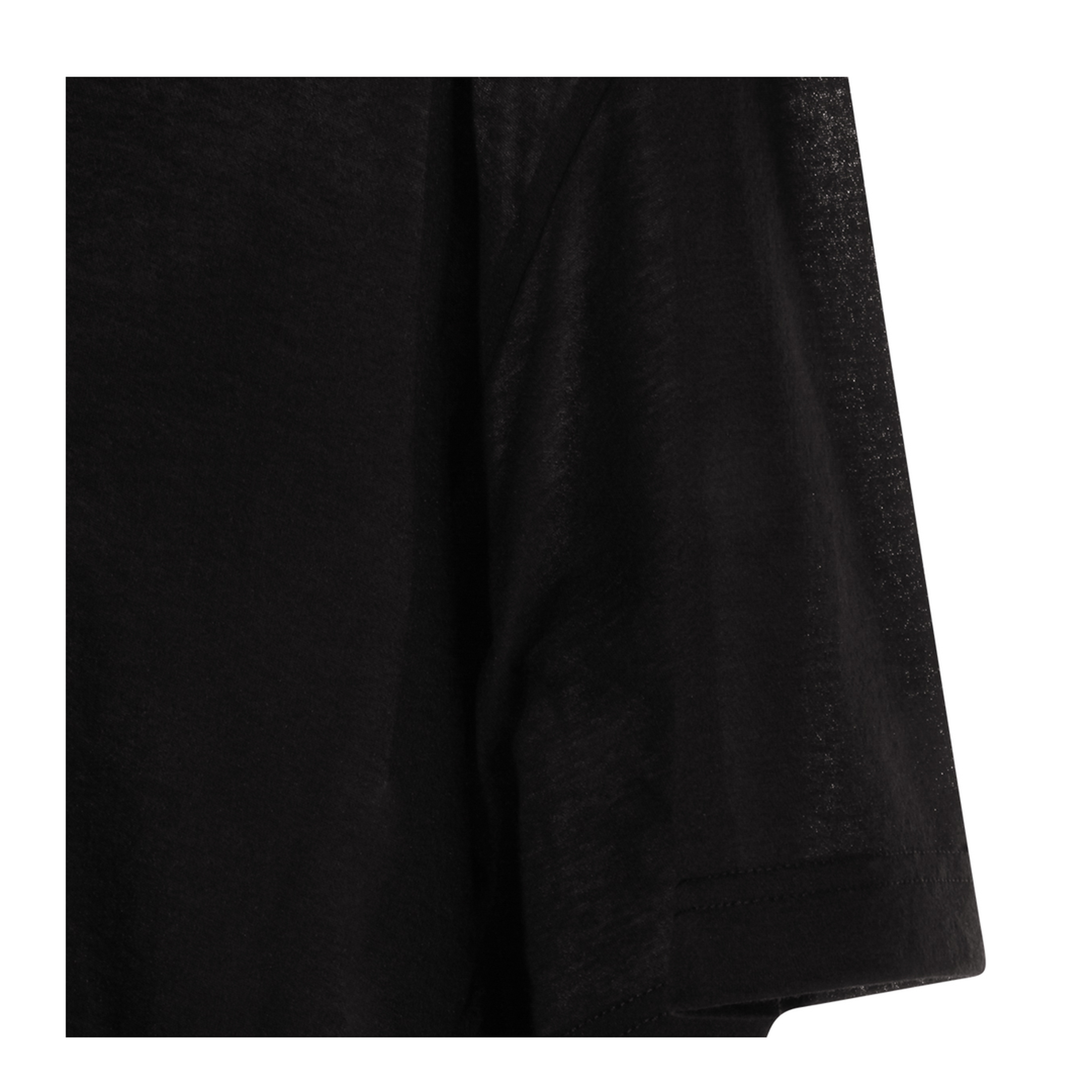 Black Maxi Train T-Shirt in Cotton Jersey