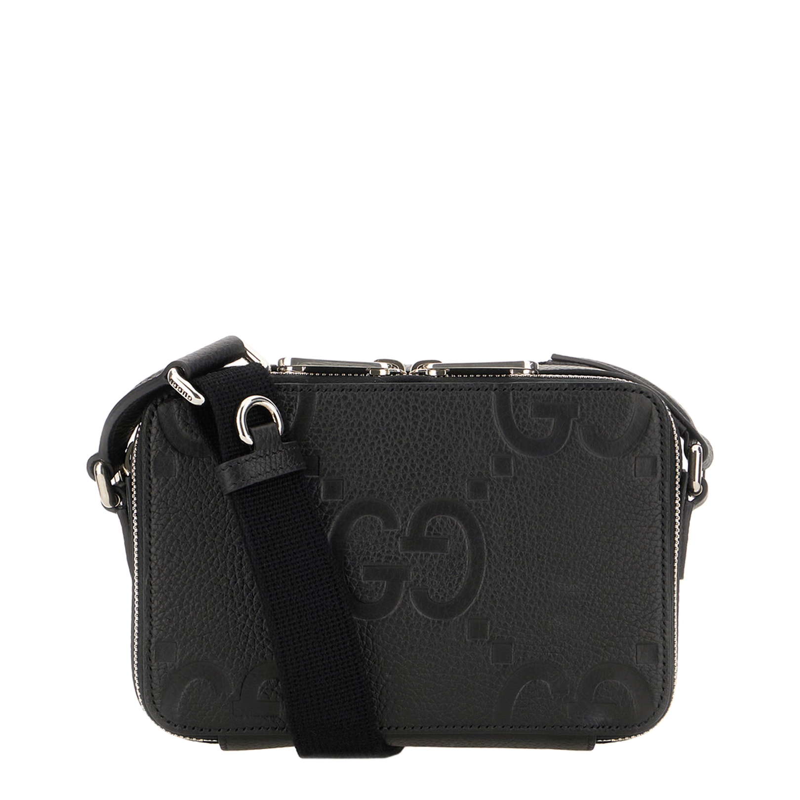 GG Jumbo Medium Leather Messeger Bag - Black
