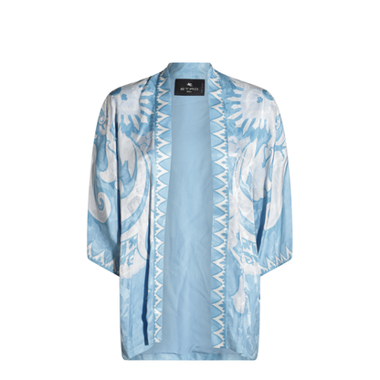 Long Sleeve Top In Light Blue/White