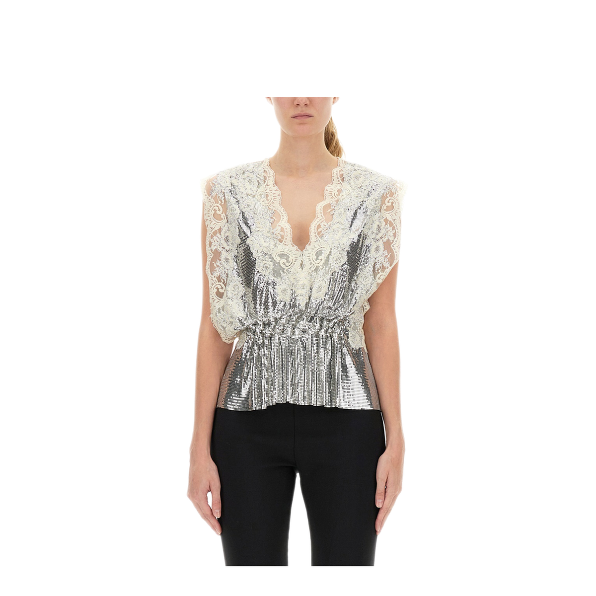 MAYFEYR - RABANNE - Lace And Sequin Top - 25AITO132MH0004P040