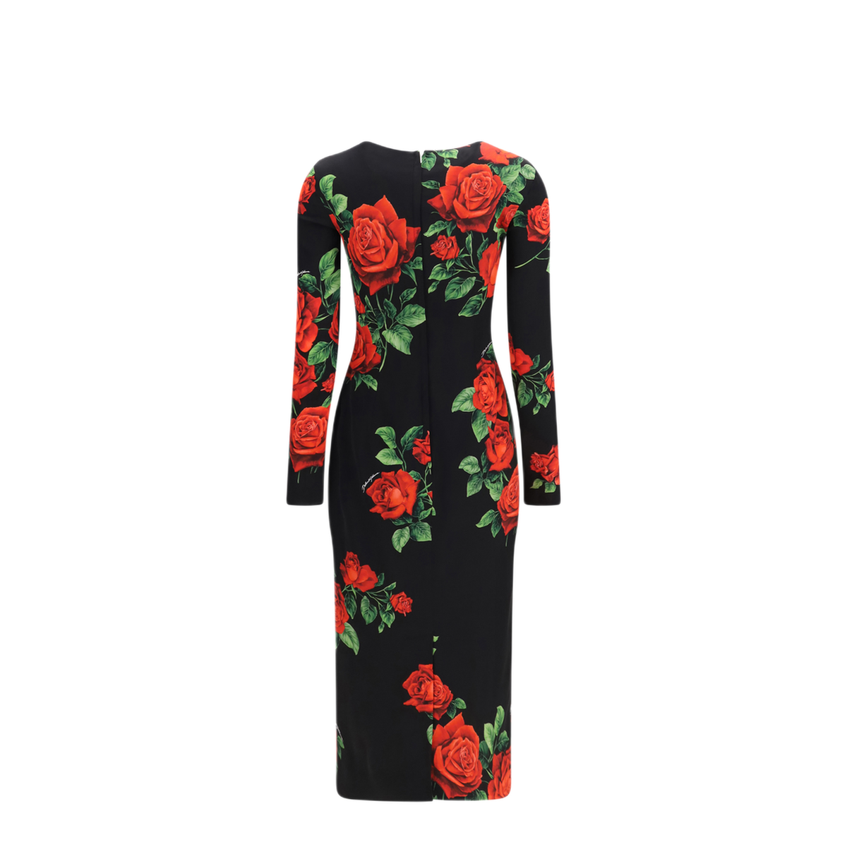 MAYFEYR - Dolce & Gabbana - Rose Print Charmeuse Midi Dress - F6AWBTFSA9RHN6EJ