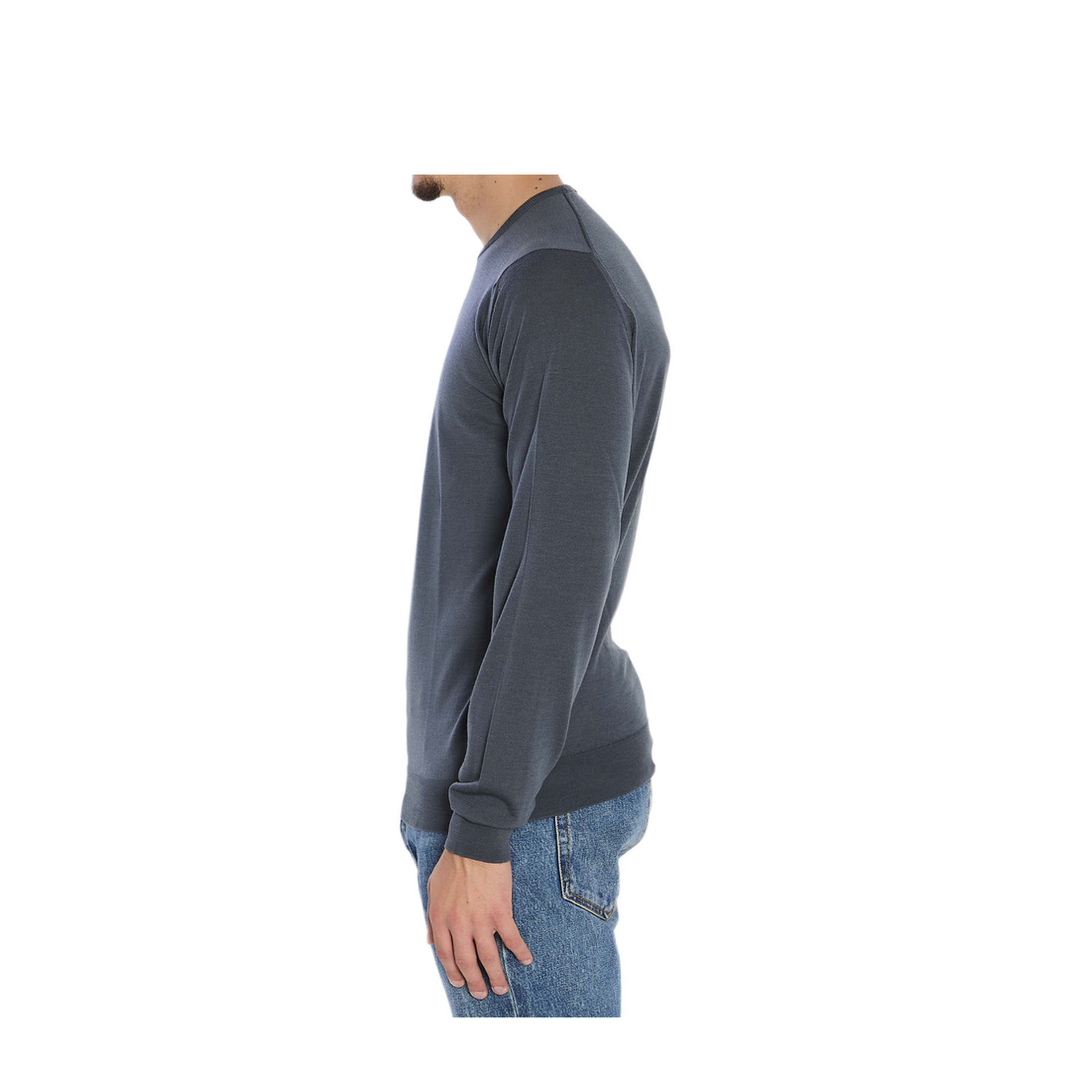MAYFEYR - John Smedley - Lundy Craw Neck Pullover - LUNDYSLATEGREY