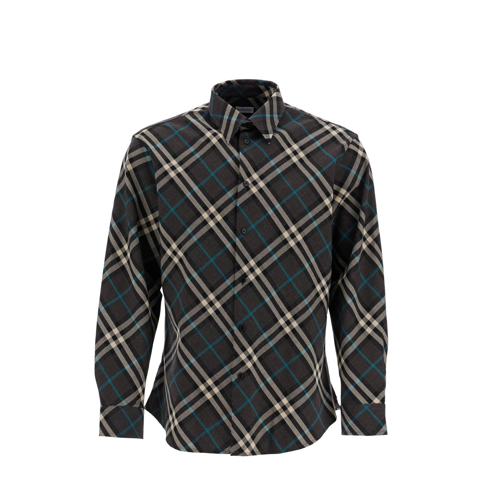 Burberry wool blend shirt with check pattern