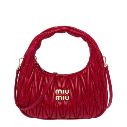 MAYFEYR - MIUMIU - Wander Matelassé Nappa Leather Small Hobo Bag - 5BC125VOOYAN88F0011