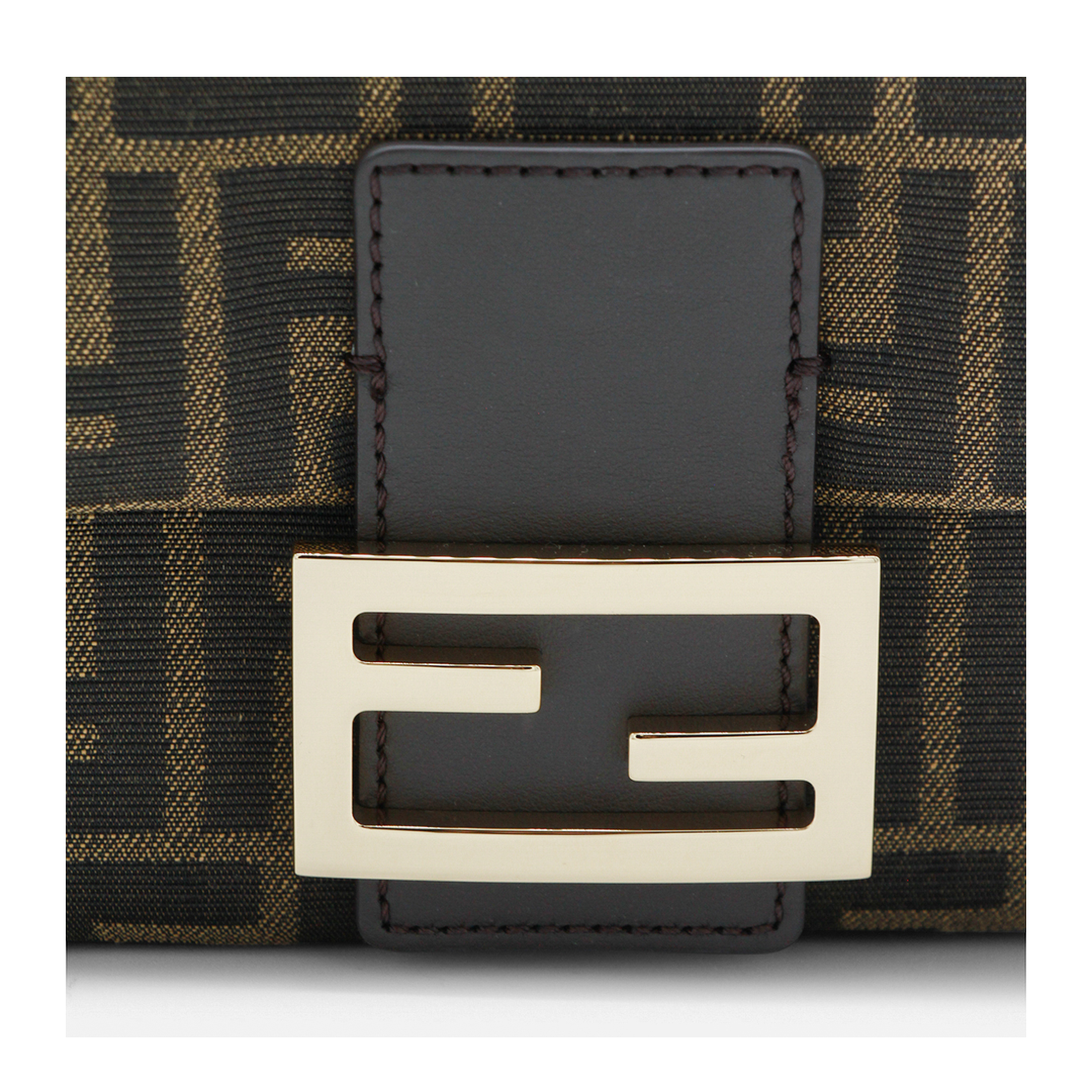 Baguette Medium FF Jacquard Shoulder Bag - Tobacco Brown