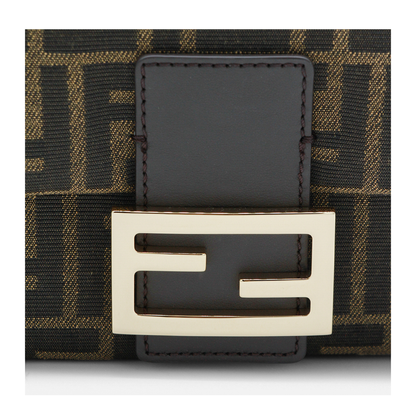 Baguette Medium FF Jacquard Shoulder Bag - Tobacco Brown