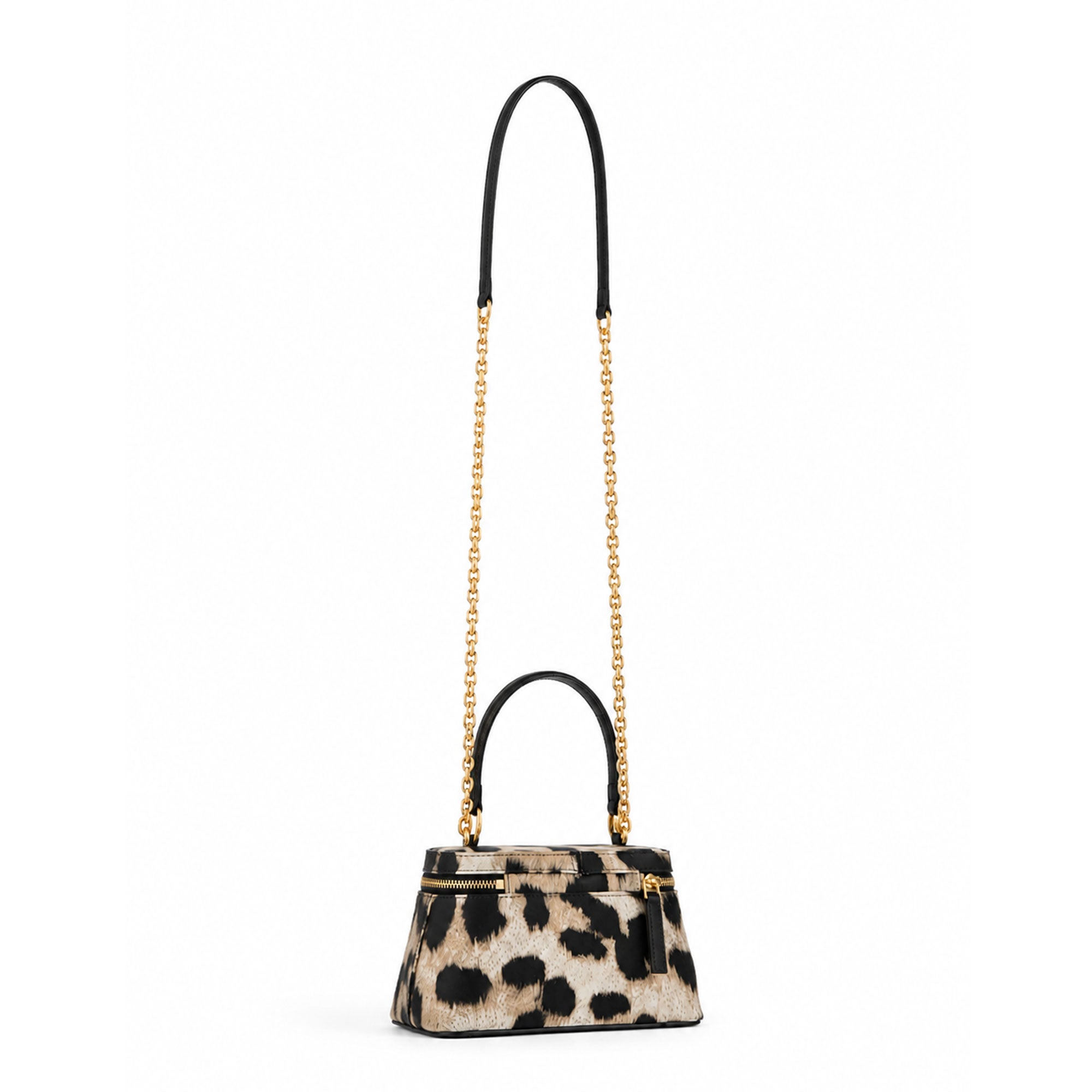 Antigona East-West Mini Calf Hair Top-handle Bag - Black/Beige