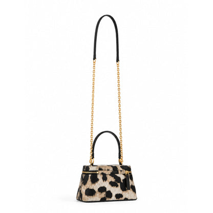 Antigona East-West Mini Calf Hair Top-handle Bag - Black/Beige
