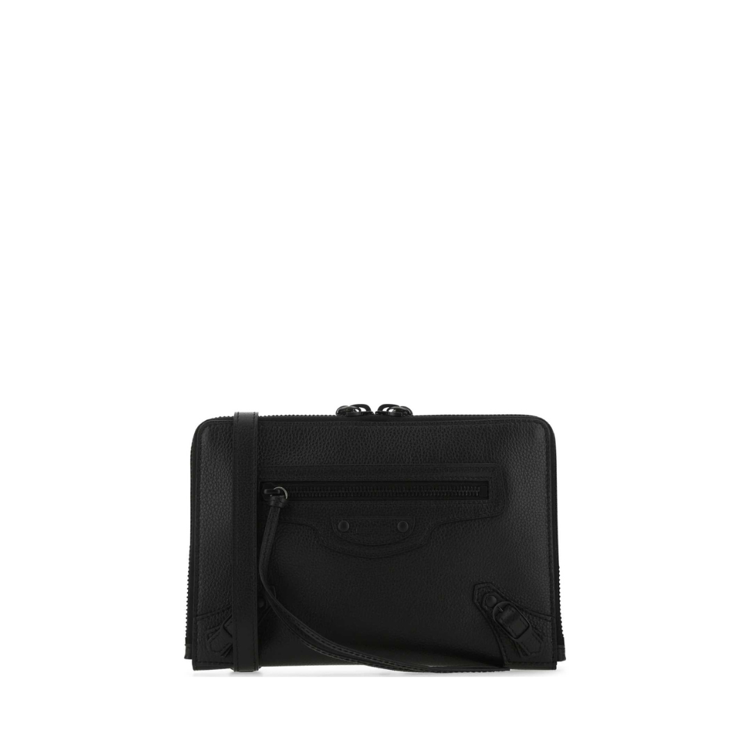 Neo Classic Small Strapped Pouch Lacquered Hardware