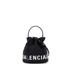 Wheel XS Bucket Bag in Black, Silver Hardware