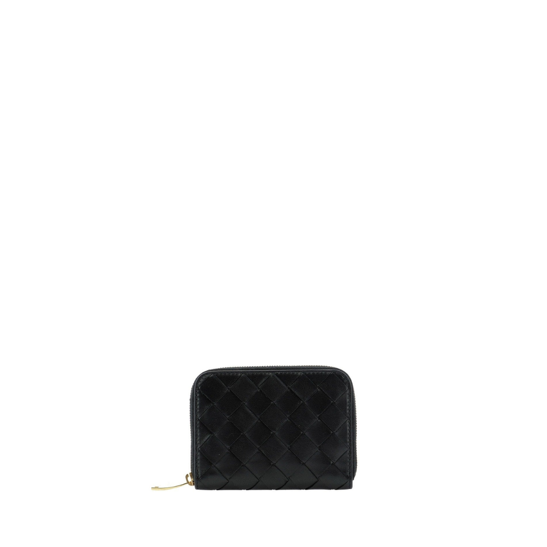 Intrecciato Small Zipped Pouch, Gold Hardware