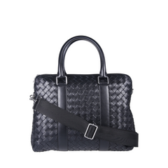 Intrecciato Top Handle Bag, Silver Hardware