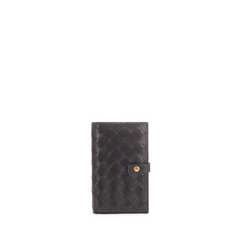 Intrecciato Vertical Wallet, Gold Hardware