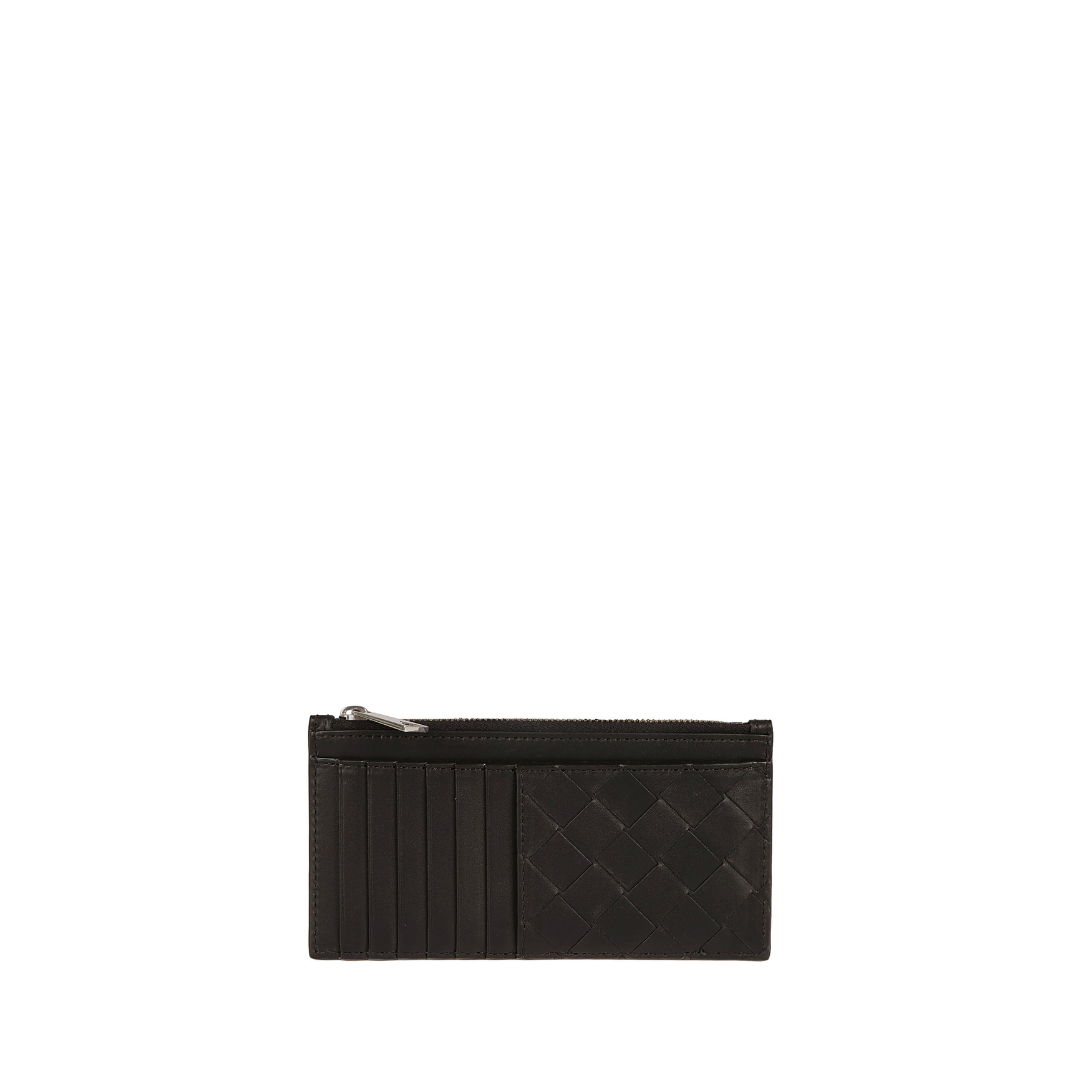 Intrecciato Long Zipper Calfskin Card Wallet