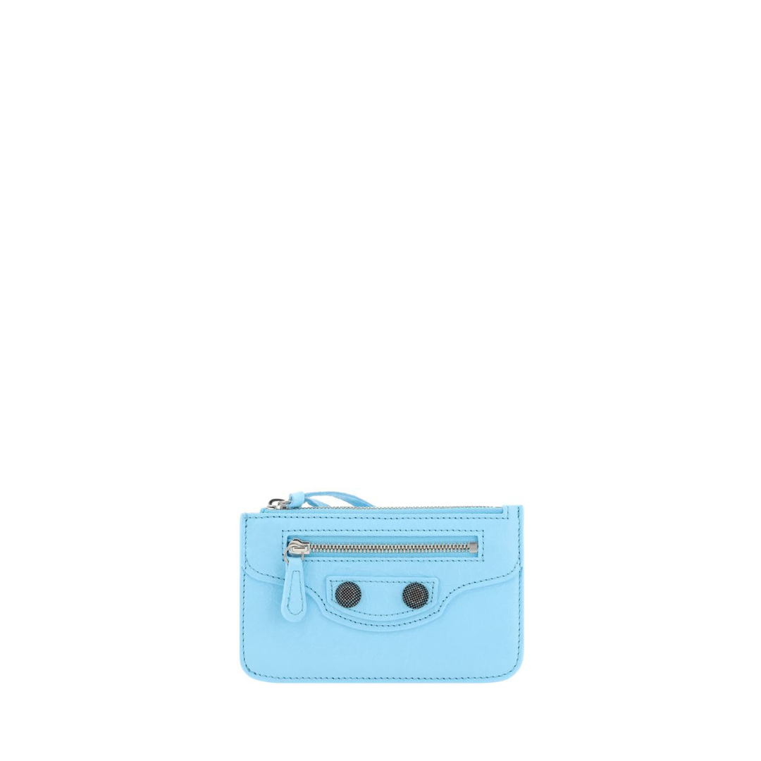 Le Cagole Cardholder in Light Blue, Antique Hardware