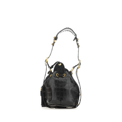 Le Cagole XS Bucket Bag in Black, Gold hardware