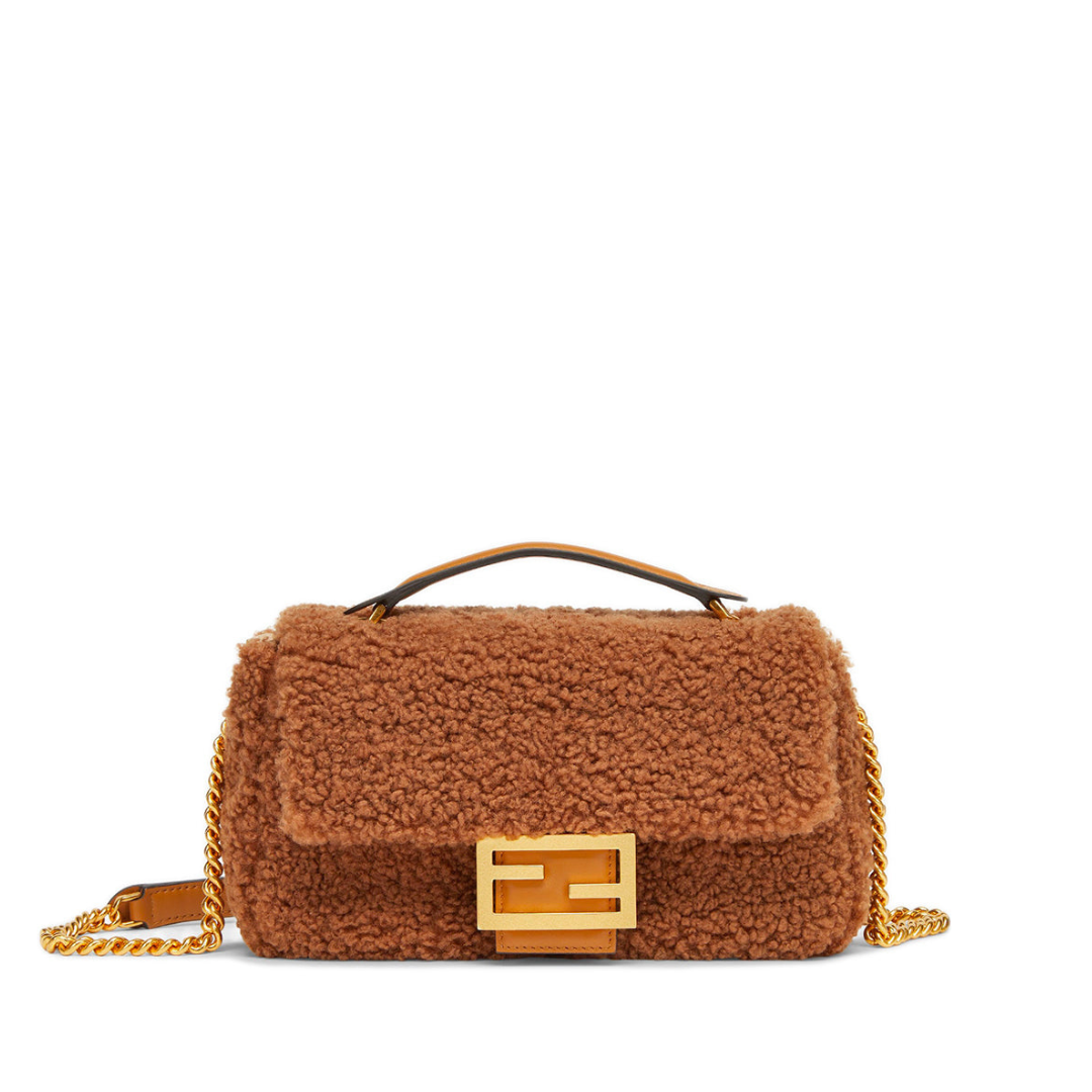 Baguette Chain Midi Shoulder Bag, Gold Hardware