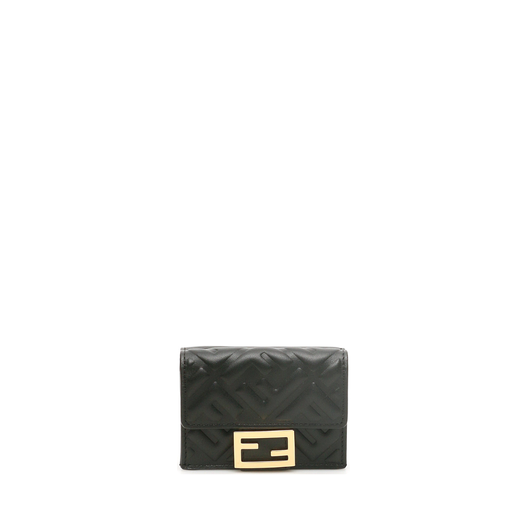 Baguette Micro Trifold Wallet, Gold Hardware