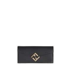 FF Diamonds Long Flap Wallet, Gold Hardware