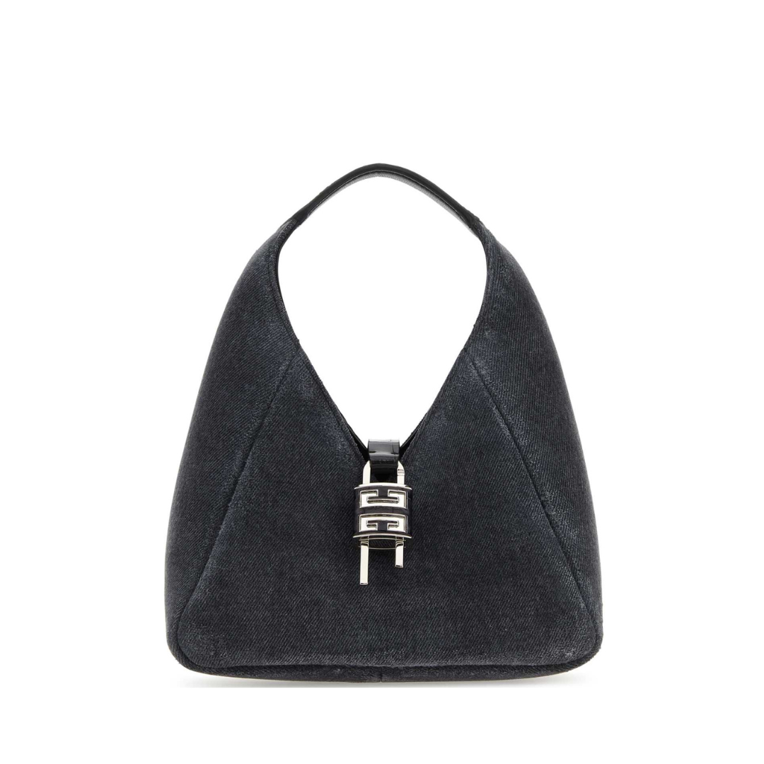 Mini G-Lock Denim Shoulder Bag, Silver Hardware