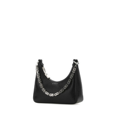 Mini Moon Cut Out Shoulder Bag, Silver Hardware