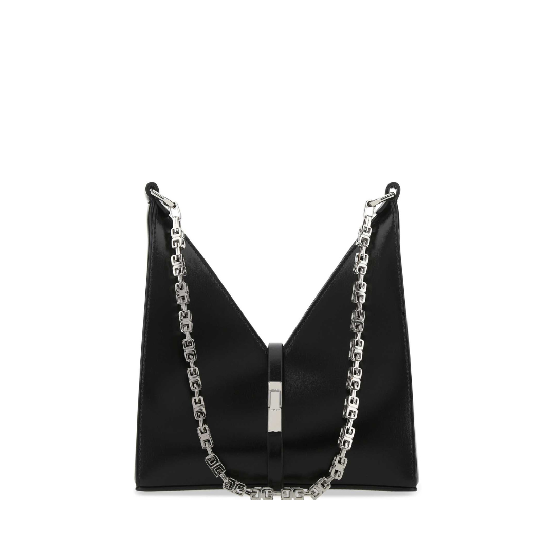 Moon Cut Out Shoulder Bag, Silver Hardware