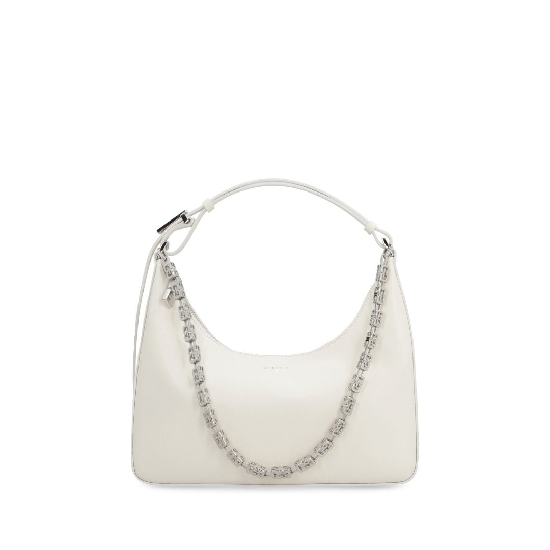 Moon Cut Out Shoulder Bag, Silver Hardware