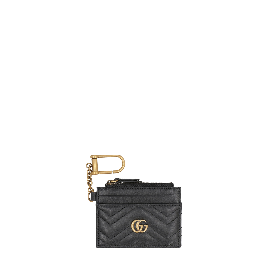 GG Marmont Zipped Cardholder, Gold Hardware