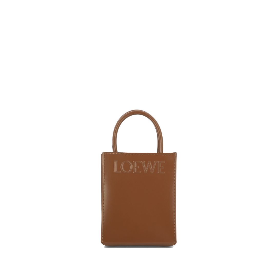 Leather Tote In Brown