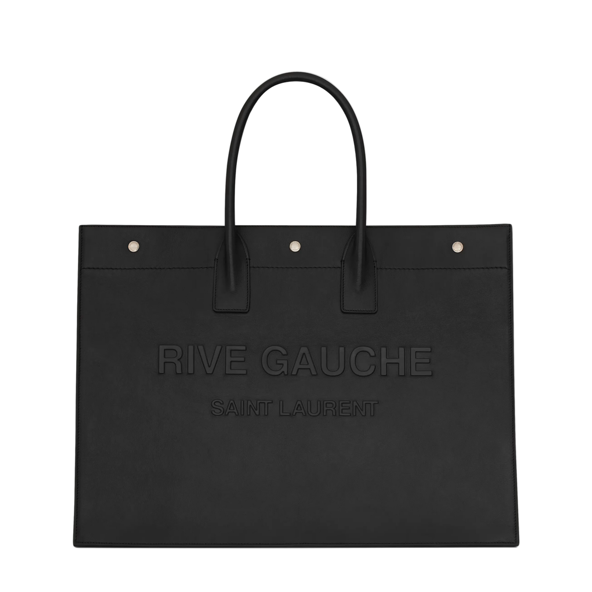 Saint Laurent Rive Gauche Large Calfskin Tote - Black – MAYFEYR