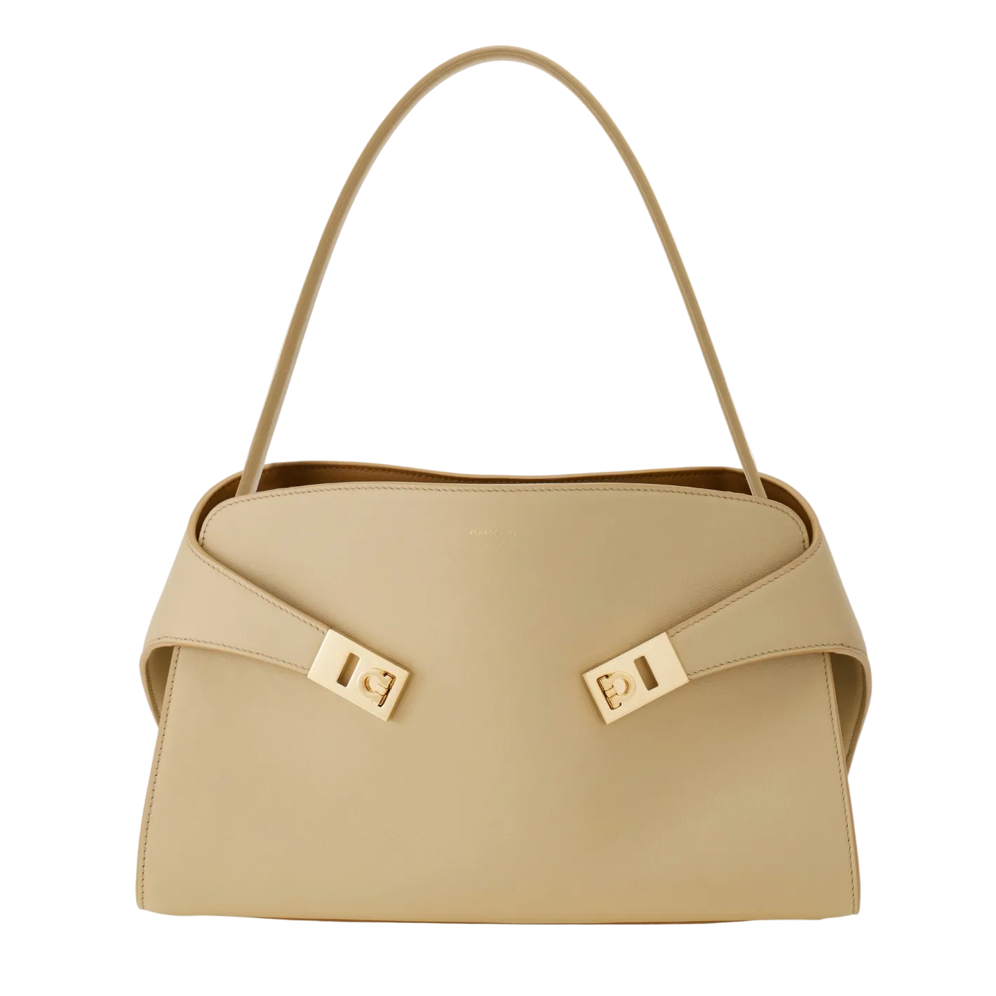 Hug Soft Medium Calfskin Shoulder Bags - Stone/Burnt
