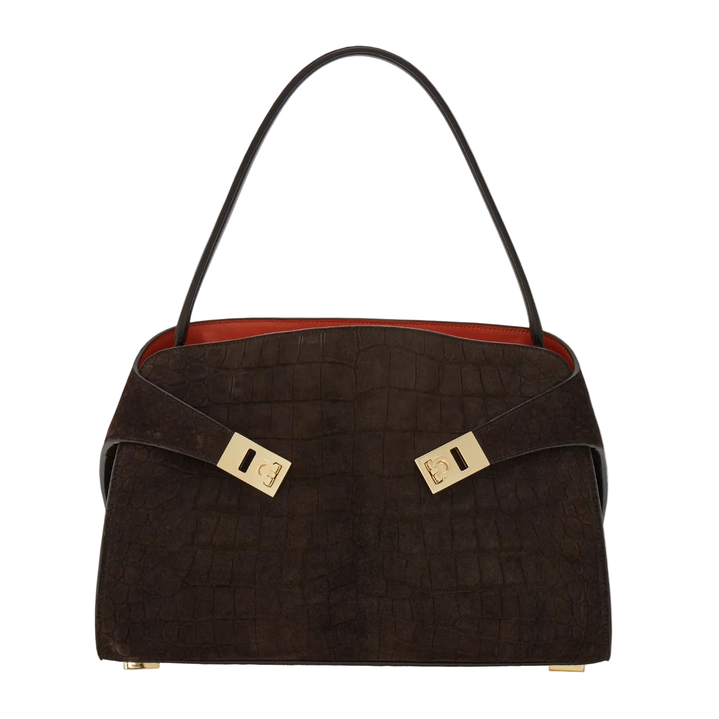 Hug Soft Medium Calfskin Shoulder Bags - Testa di Moro