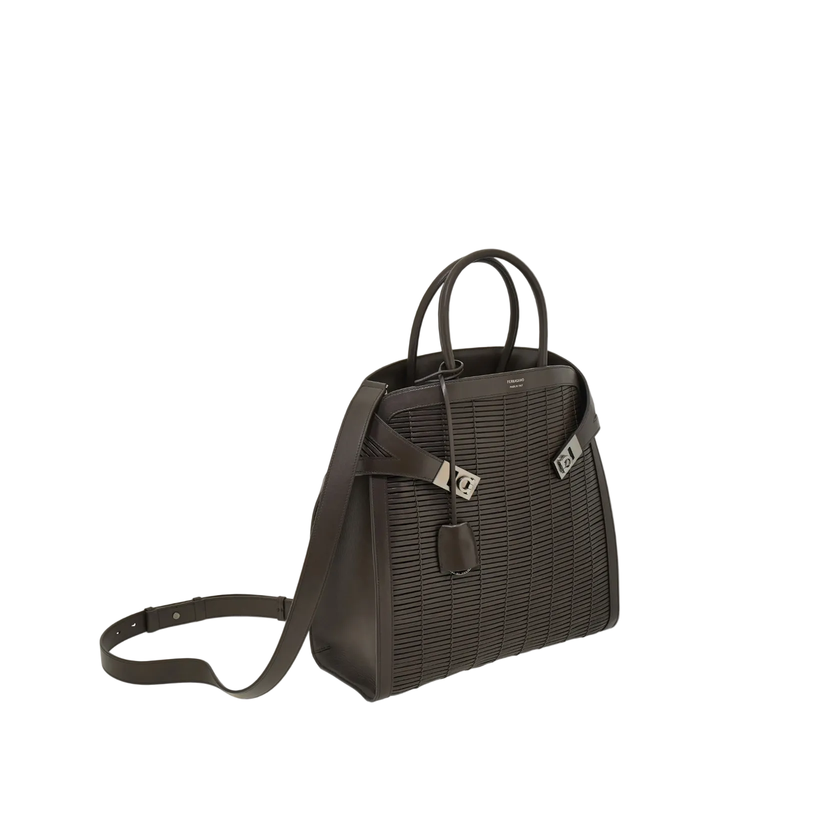 Hug Medium Calfskin Tote Bags - Testa Di Moro