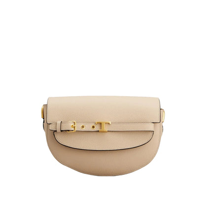 T Signature Mini Leather Crossbody Bags - Natural