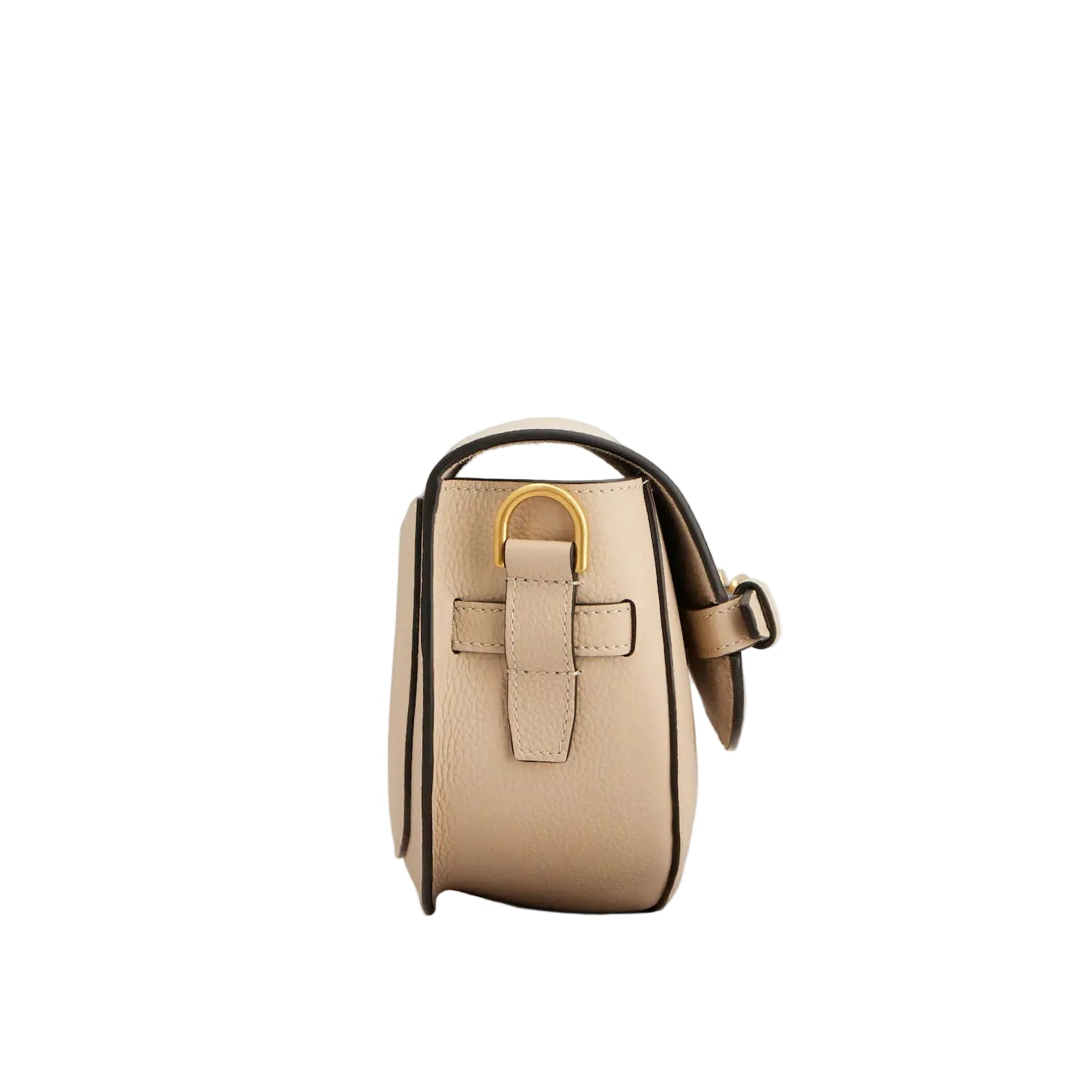 T Signature Mini Leather Crossbody Bags - Natural
