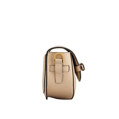 T Signature Mini Leather Crossbody Bags - Natural