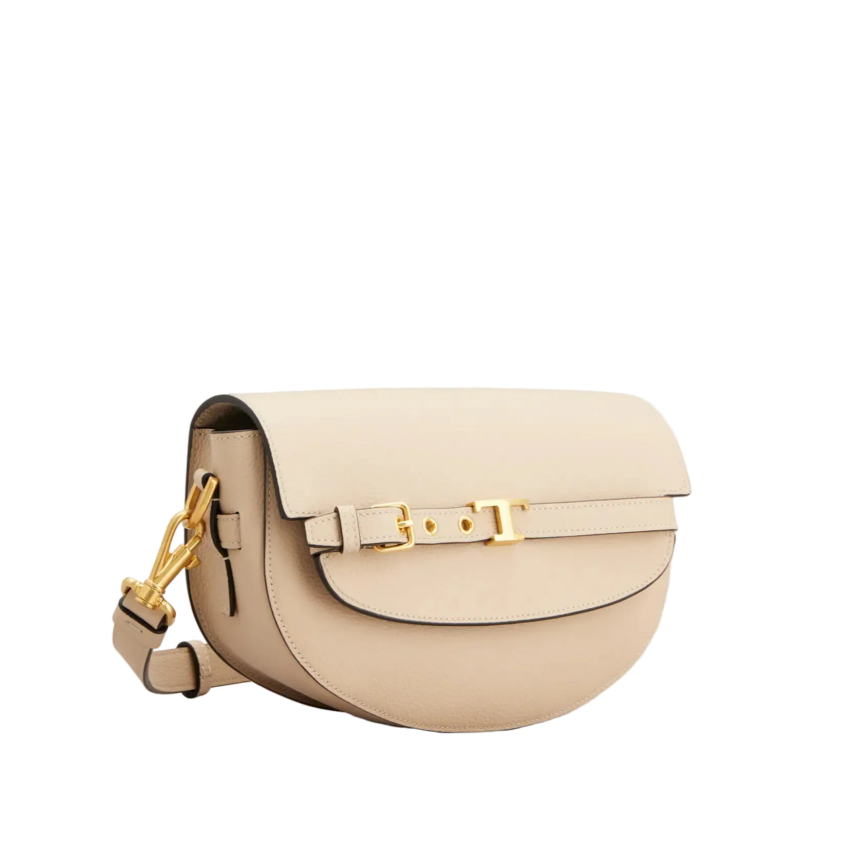 T Signature Mini Leather Crossbody Bags - Natural