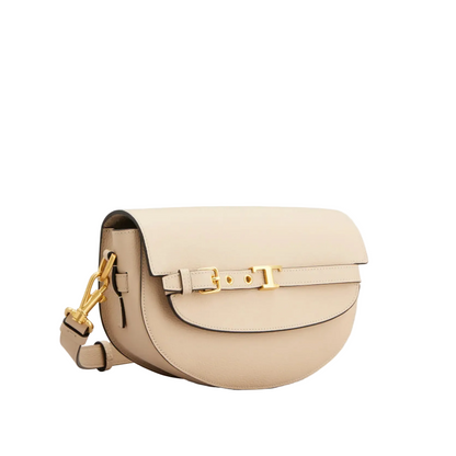 T Signature Mini Leather Crossbody Bags - Natural